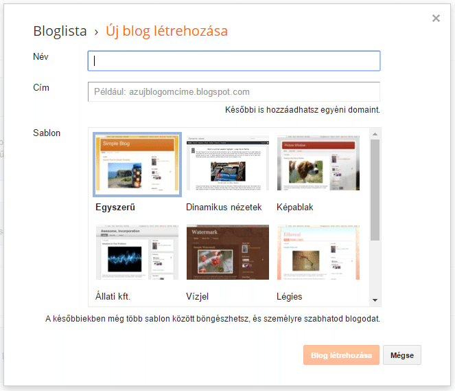 blogger új blog