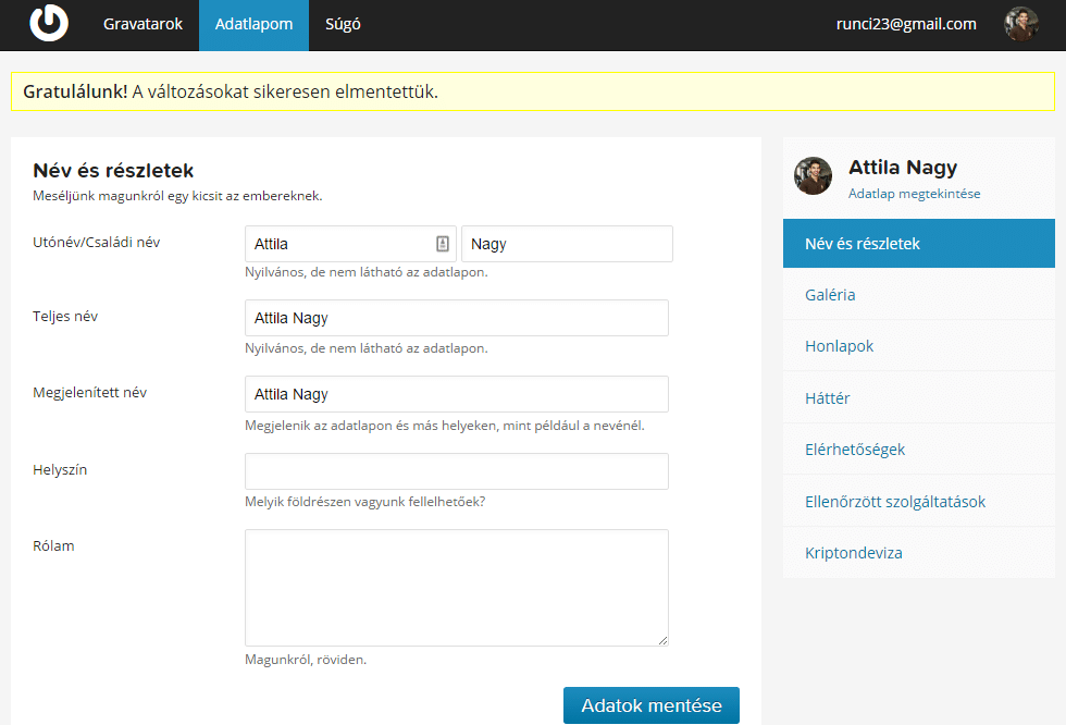 gravatar-adatlap-szerkesztese