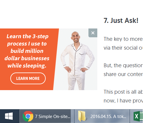 oldalt felugró pup-up