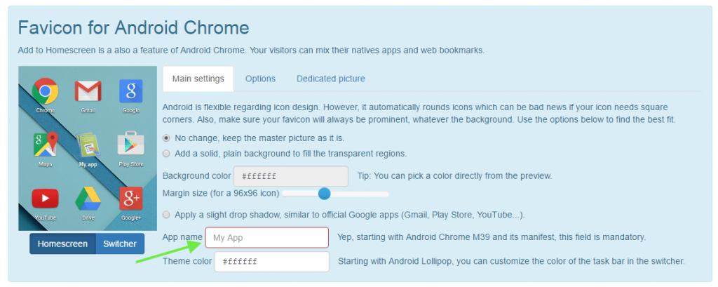 Realfavicon készítés