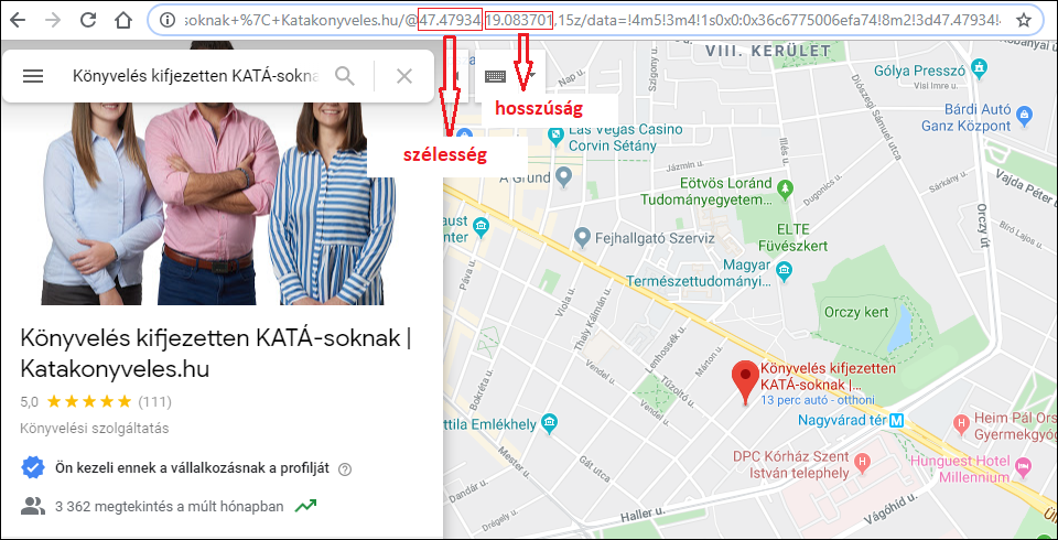Szélességi-hosszúsági adatok elhagyása