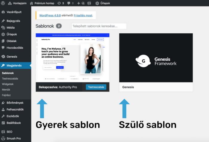 Genesis Framework honlapok: két sablont használunk