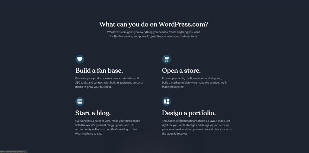 Wordpress.com főoldal