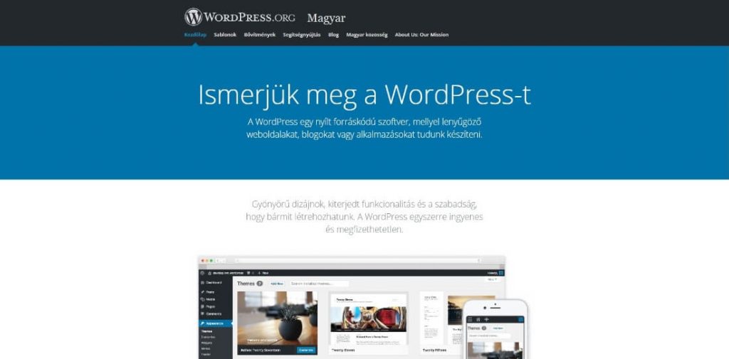 Wordpress.org főoldal