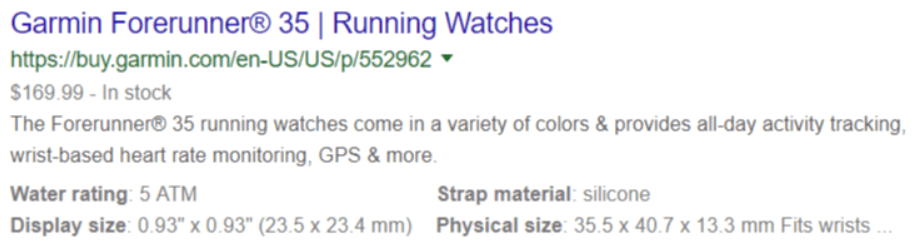 Product markup példa