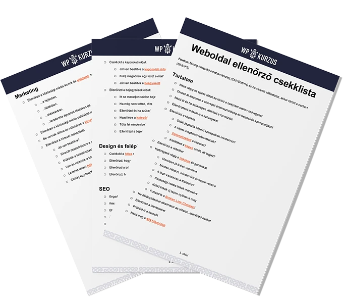 Weboldal ellenőrző csekklista dokumentuma