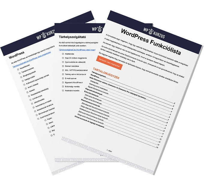Weboldal funkciólista dokumentuma
